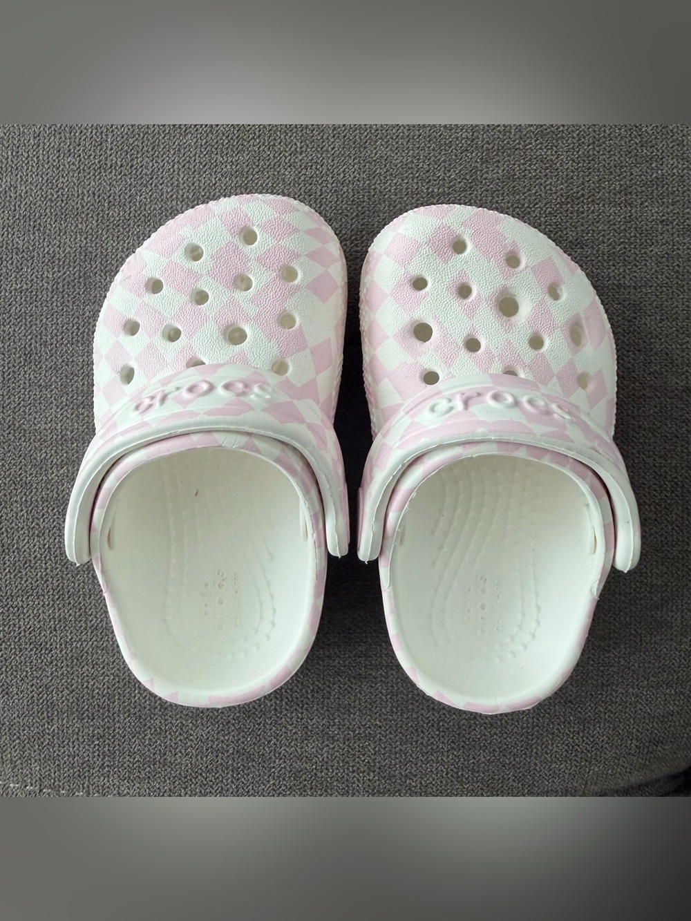 Crocs Classic Warped Checker Clog - Baby  White / Pink - Picture 3 of 4